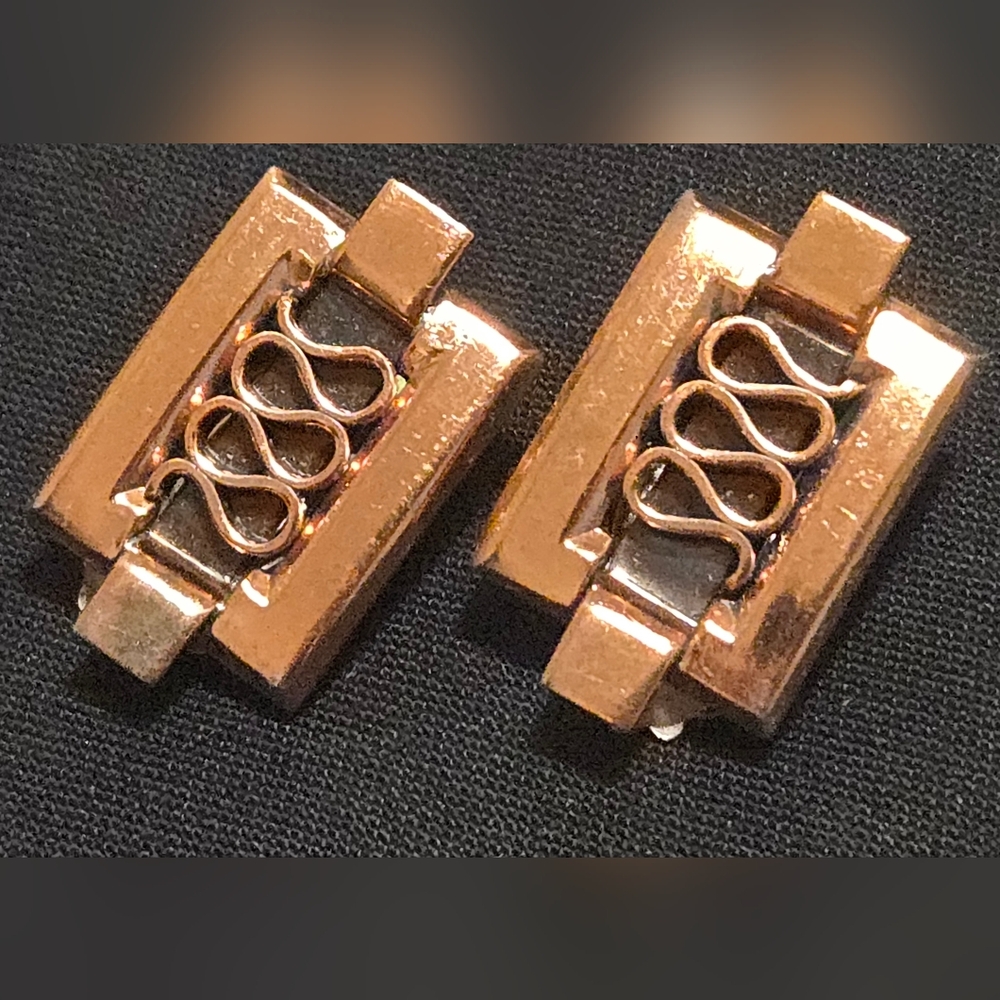 Vintage Renoir Copper Clip-On Earrings
